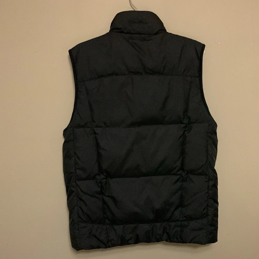 Eddie Bauer Men's Premium Goose Down Black Small Puffer Zip-Up Vest Gorpcore